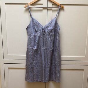 Elegant Gray Women's Slip Dress - 100% silk